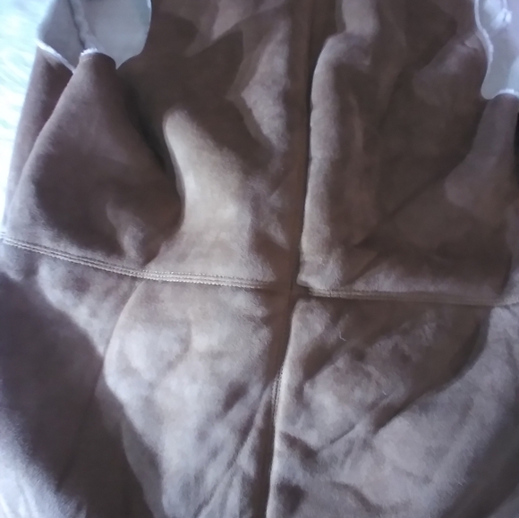 Westport 1962 long faux suede faux fur vest brown pockets XL - Picture 6 of 12